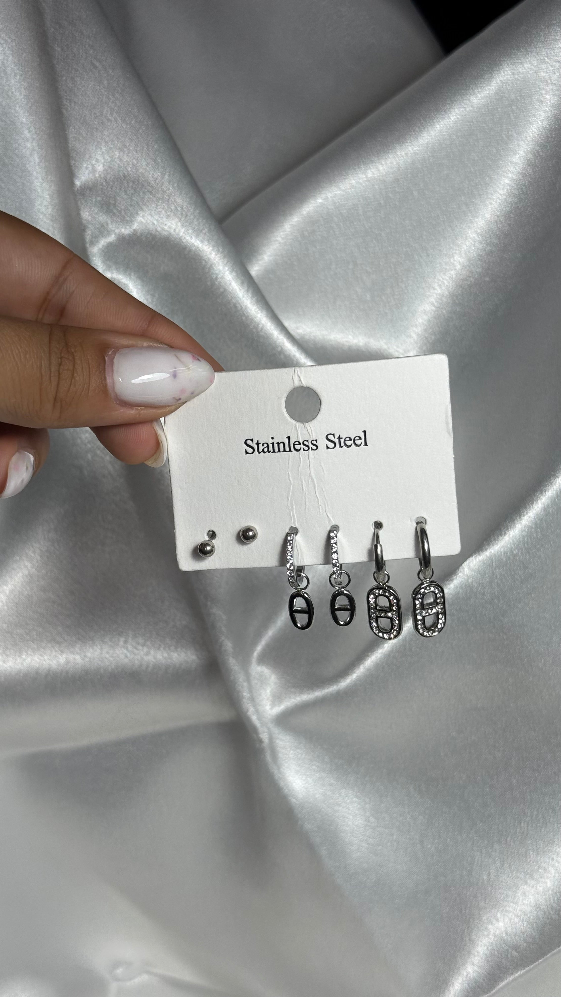 Set 3 Paires Boucles d'Oreilles Maille Marine