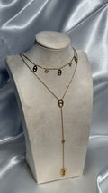 Collier Double Maille Marine en Y
