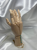 Chaîne de Main Perles Turquoise Dorée